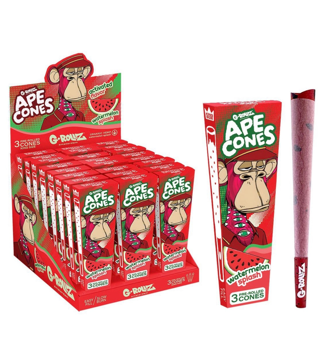G-Rollz | Ape Cones "Watermelon Splash" - 3 Pop Cones