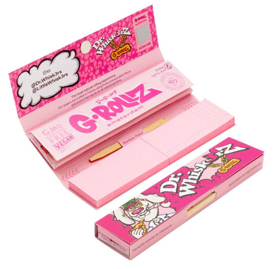 G-Rollz Dr Whiskerz Pink Kingsize Papers Tips & Poker