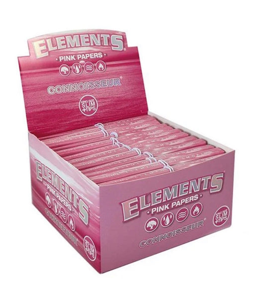 Elements Connoisseur Pink Rolling Papers & Tips