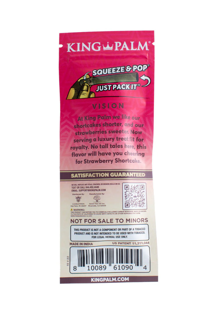 KING PALM 2 MINI ROLLS - STRAWBERRY SHORTCAKE